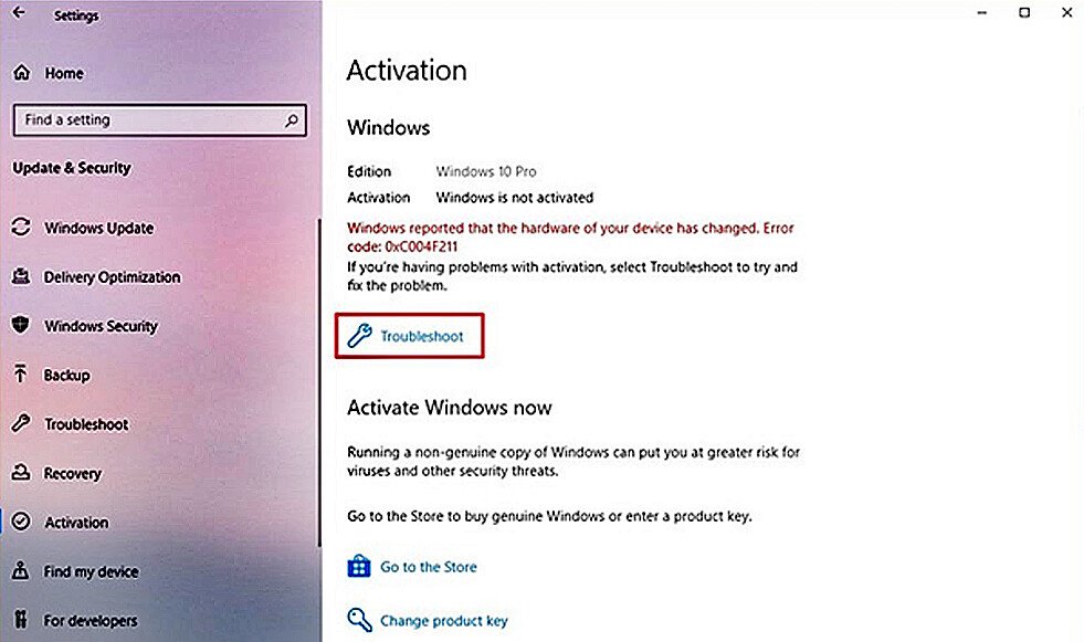 Windows 10 Gewijzigde Hardware Activeren