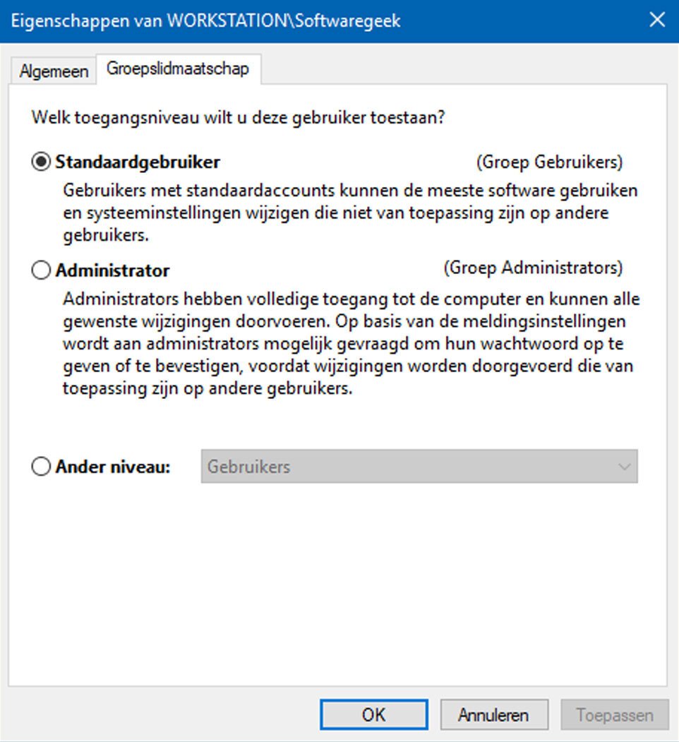 Wijzig Het Accounttype in Windows 10