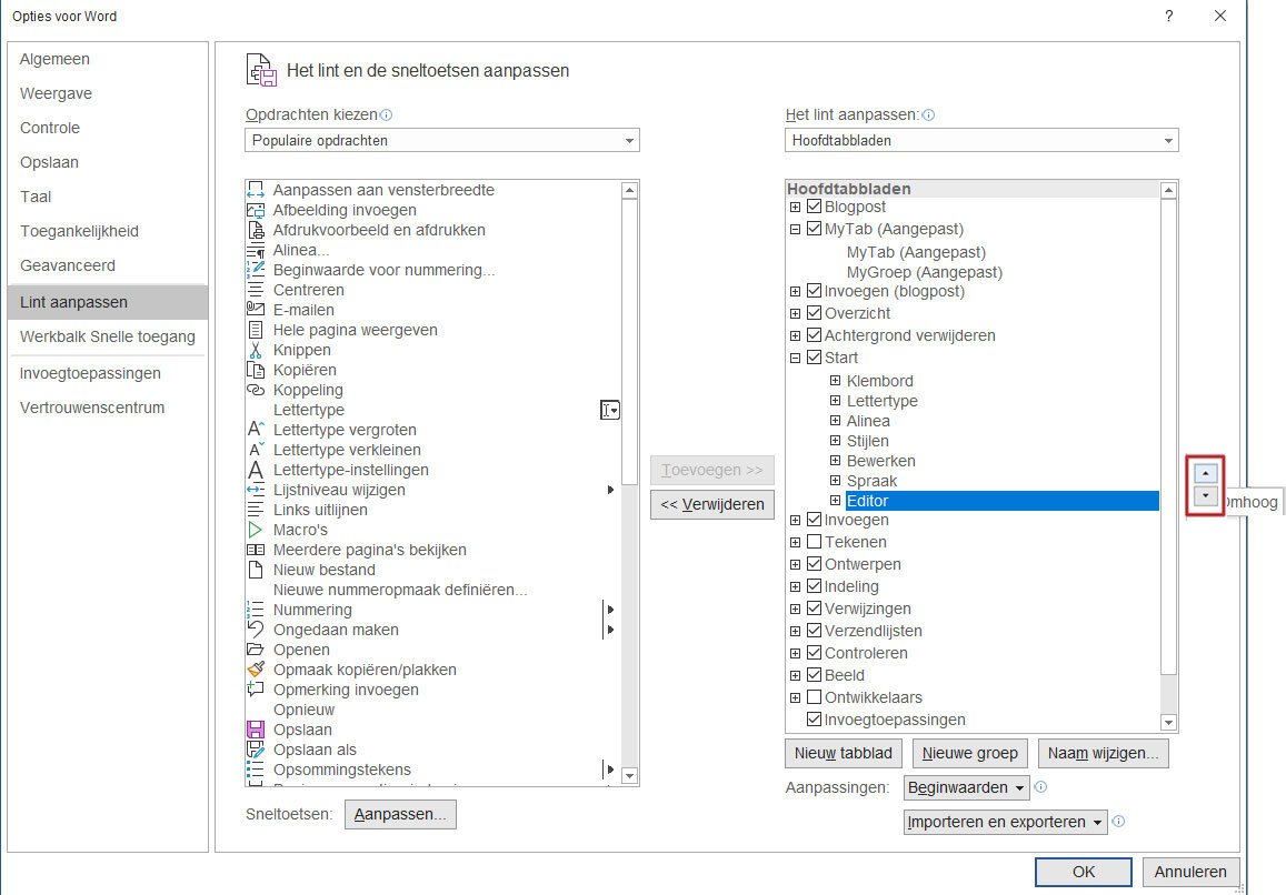 | SoftwareGeeknl Lintmenu Aanpassen in Office | Softwaregeeknl