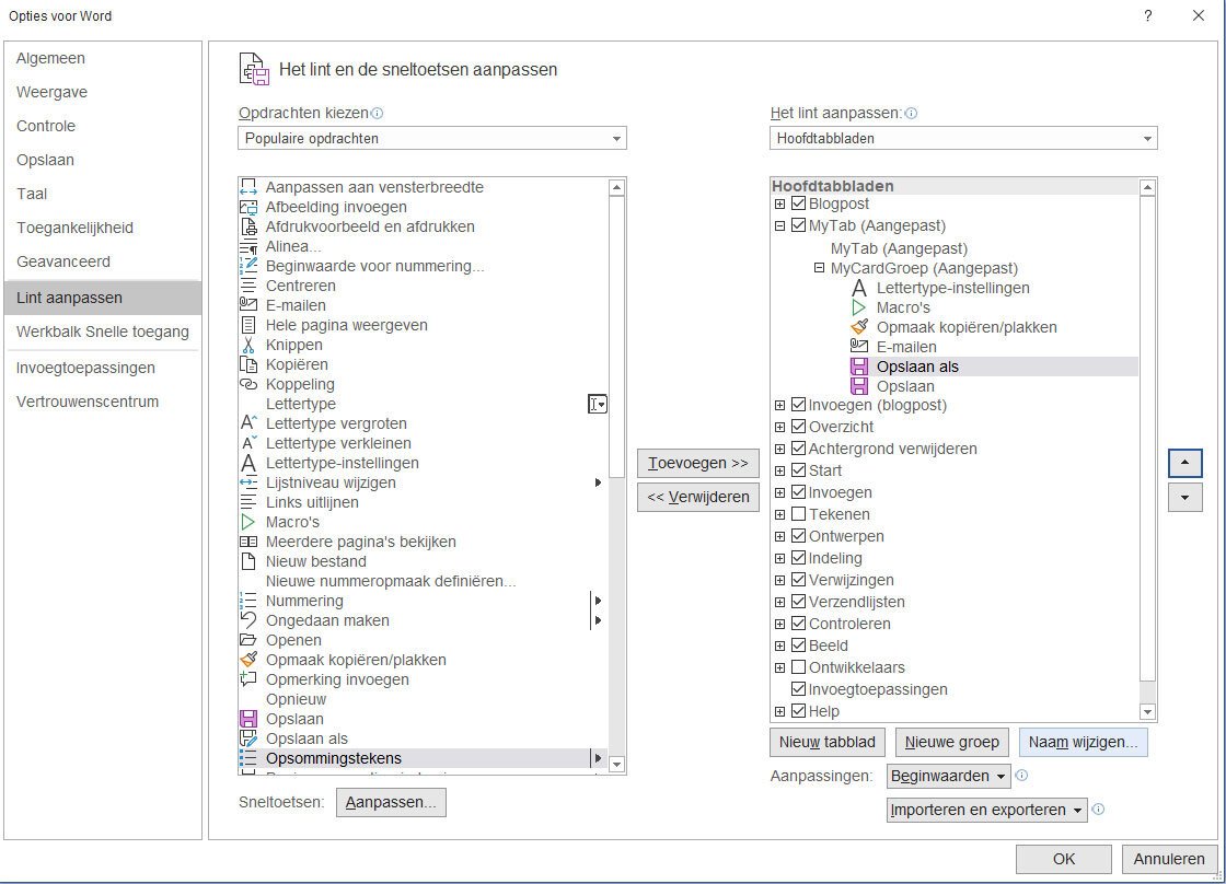 | SoftwareGeeknl Lintmenu Aanpassen in Office | Softwaregeeknl