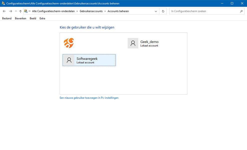 Wijzig een accounttype in Windows 10
