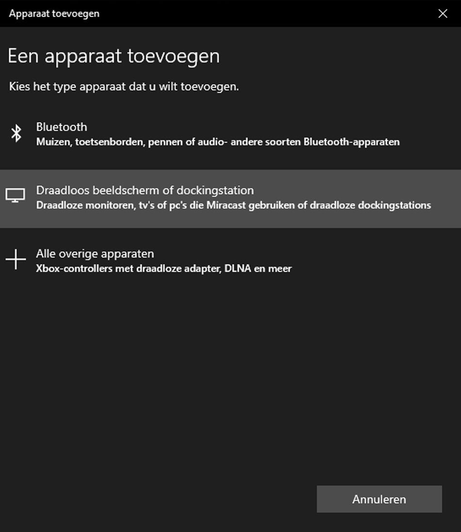 Sluit een tweede monitor aan in Windows 10