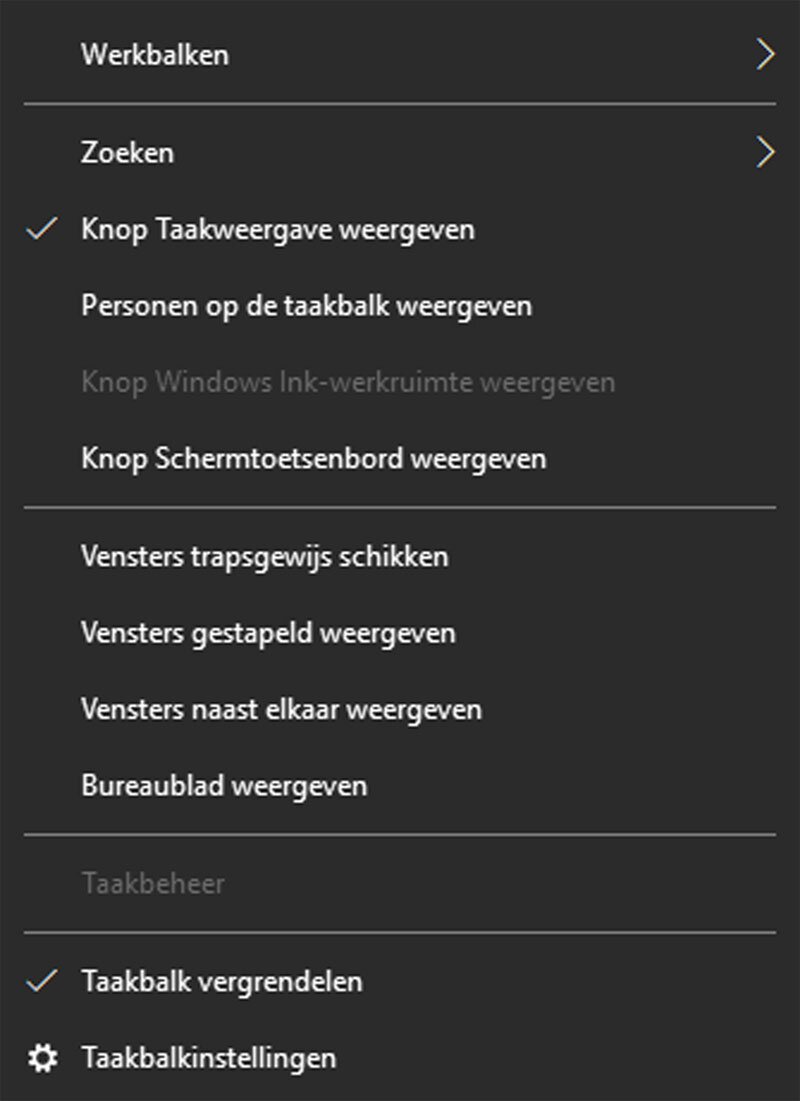 Taakbeheer Uitschakelen in Windows 10