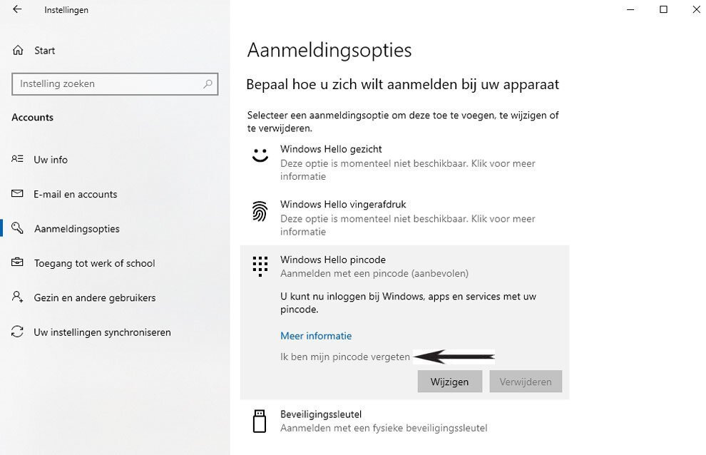 Gebruik Een Complexe Pincode in Windows 10