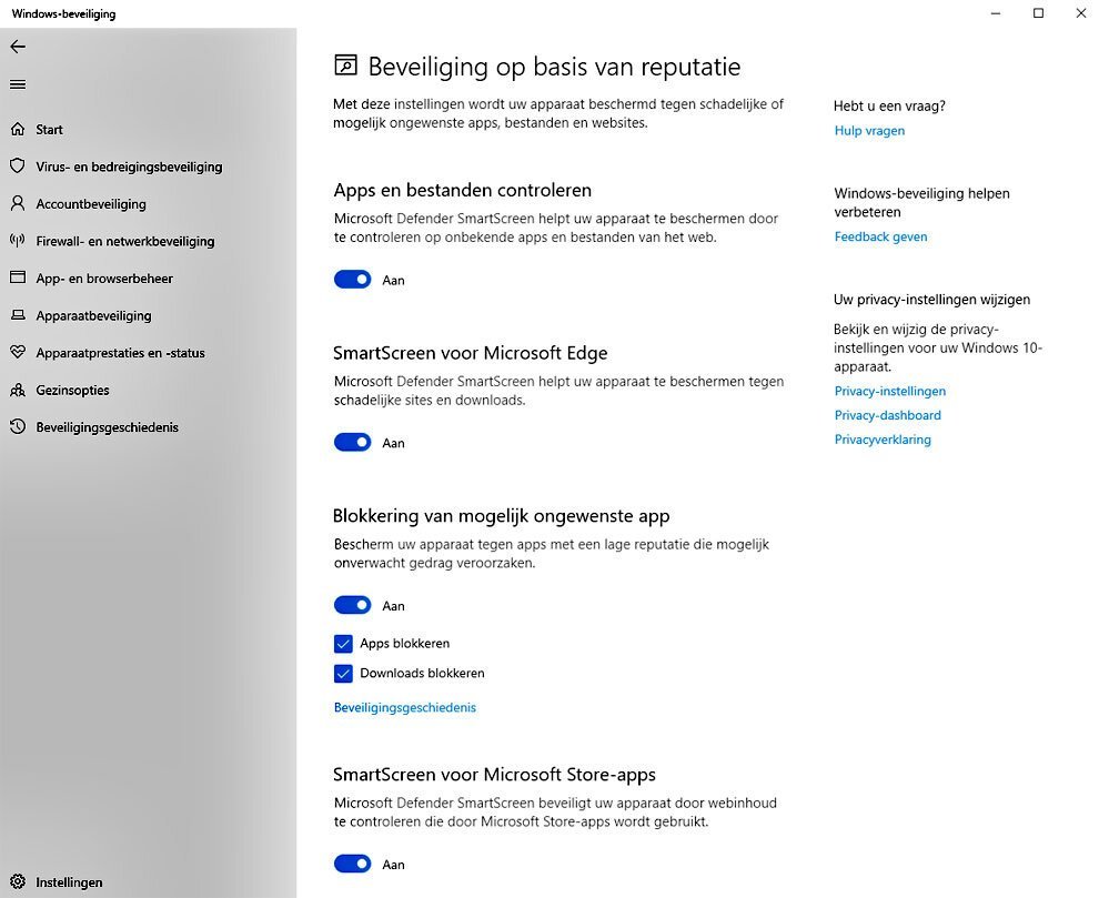 Handleiding Beveiliging in Windows 10