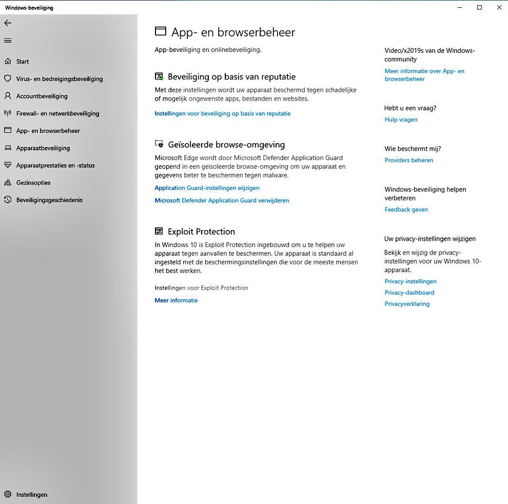 Handleiding Beveiliging in Windows 10