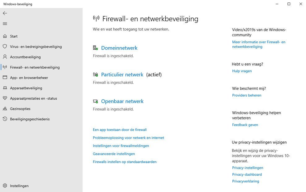 Handleiding Beveiliging in Windows 10