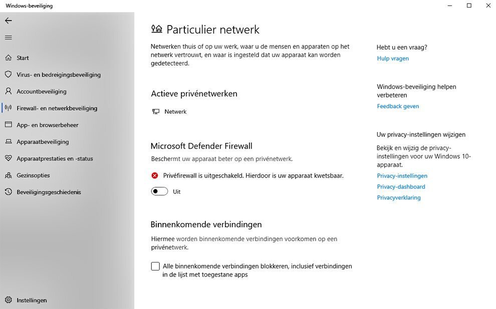 Handleiding Beveiliging in Windows 10