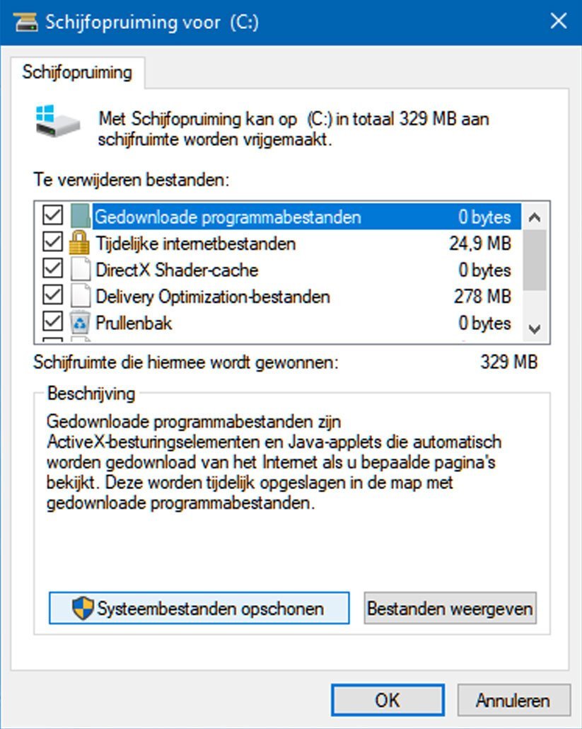 Verwijder Geheugendump Bestand Windows 10