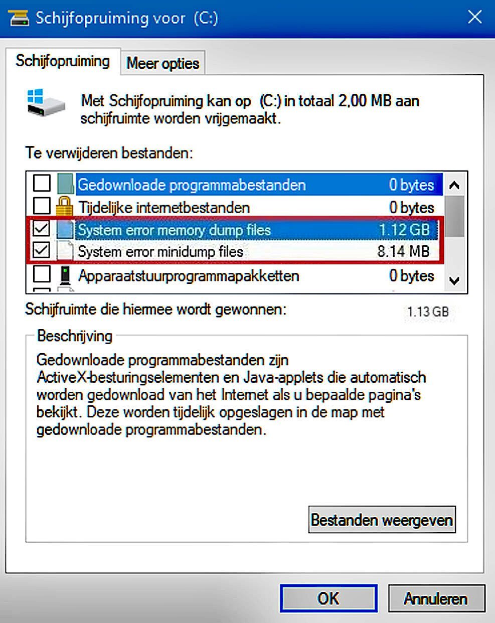 | SoftwareGeeknl Schijfopruimen