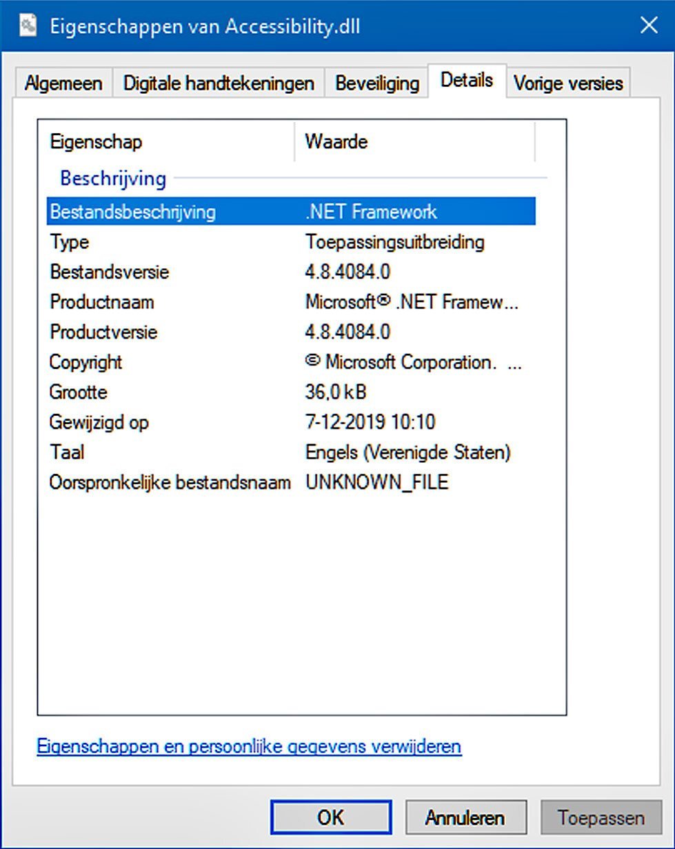 Controleer Zo net Framework in Windows 10