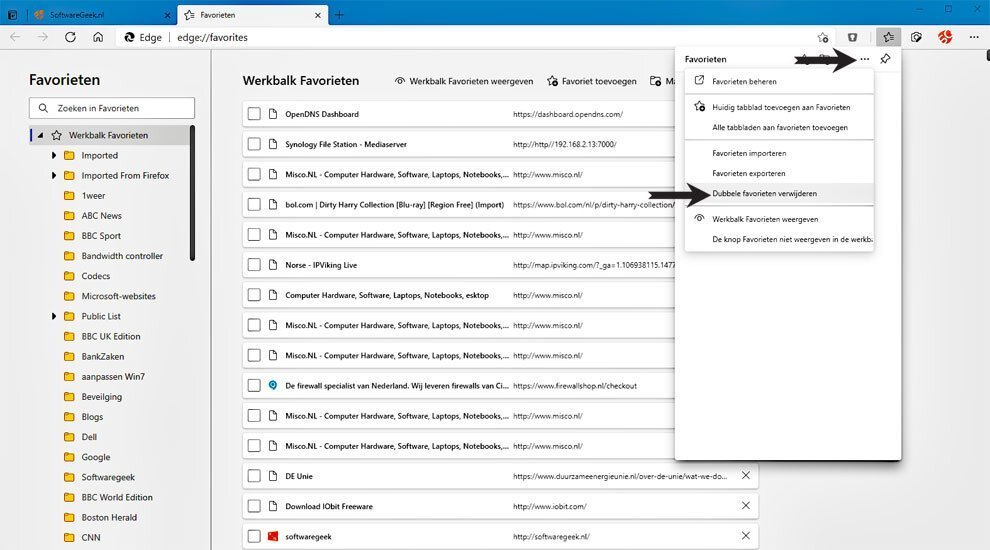Zo Beheert U Favorieten in Microsoft Edge