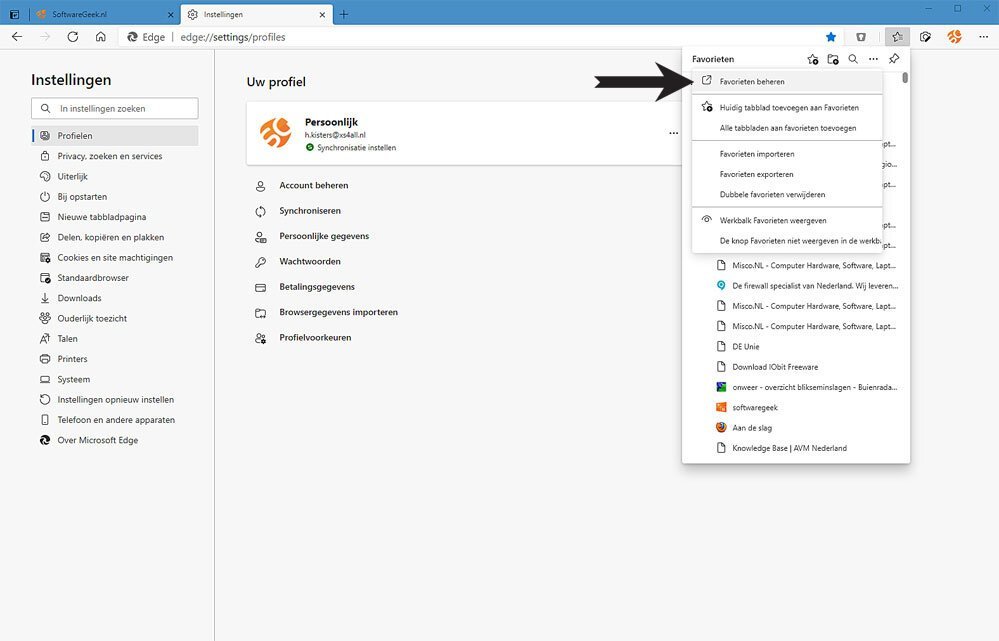 Zo Beheert U Favorieten in Microsoft Edge