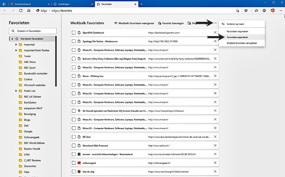 Zo Beheert U Favorieten in Microsoft Edge
