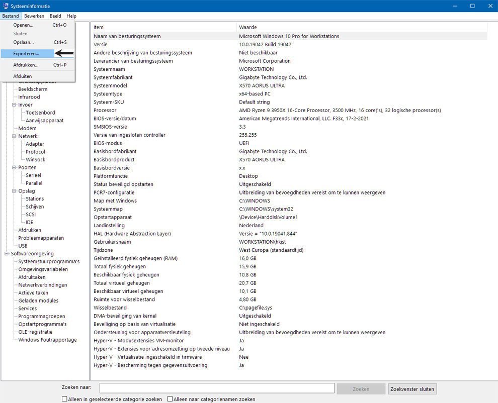 Controleer Pc Specificaties in Windows 10