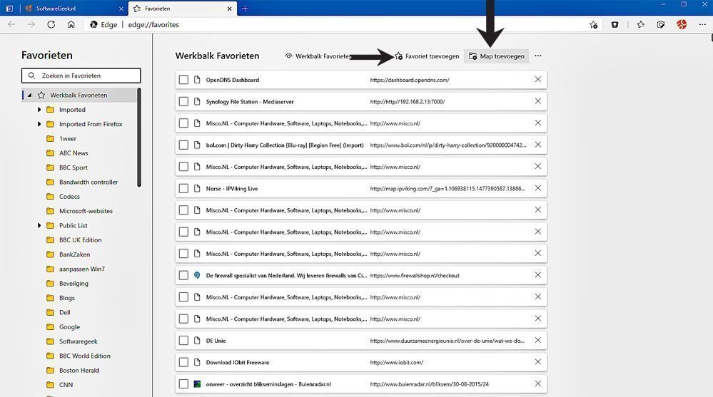 Zo Beheert U Favorieten in Microsoft Edge