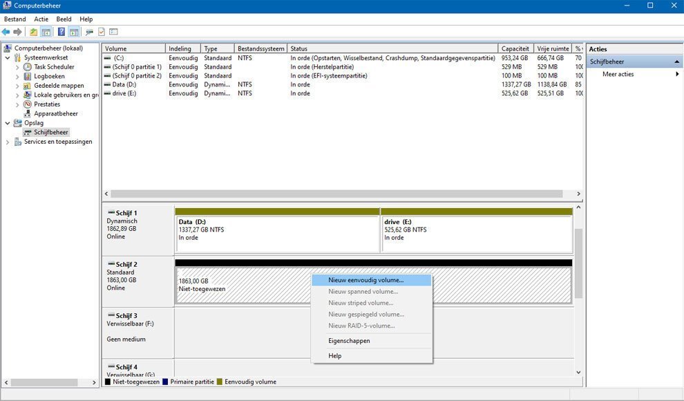 Formatteer Nieuwe Harddisk in Windows 10