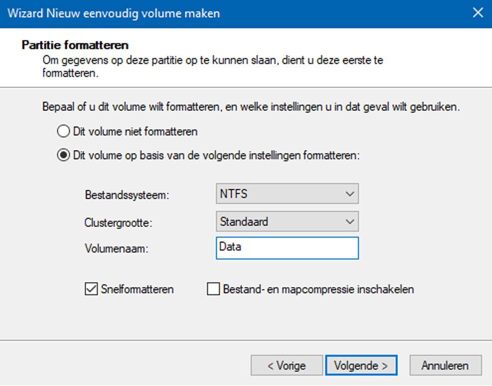 Formatteer nieuwe harddisk in Windows 10