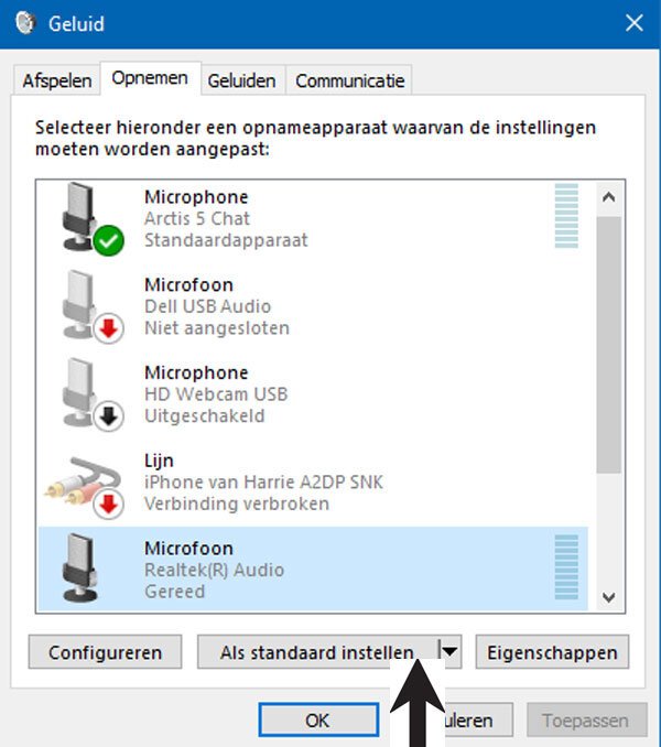 in Windows 10 Een Microfoon Instellen