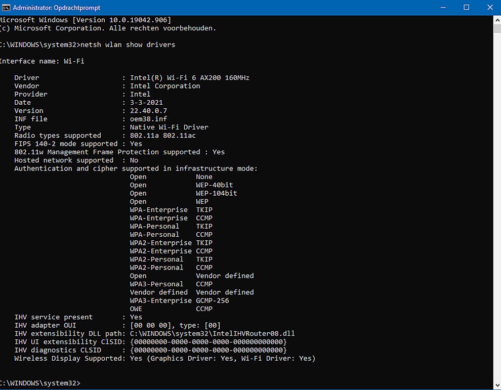 Wifi Beheren Met Prompt in Windows 10