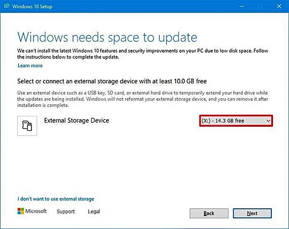 Installeer Windows 10 met beperkte ruimte