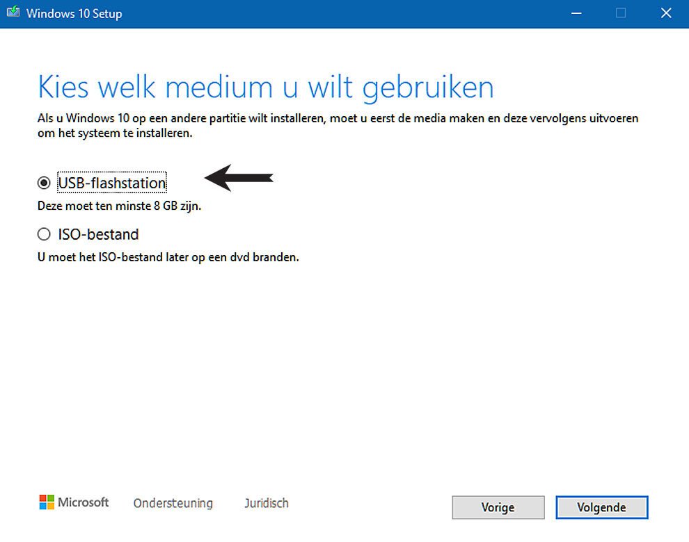 Installeer Windows 10 met beperkte ruimte