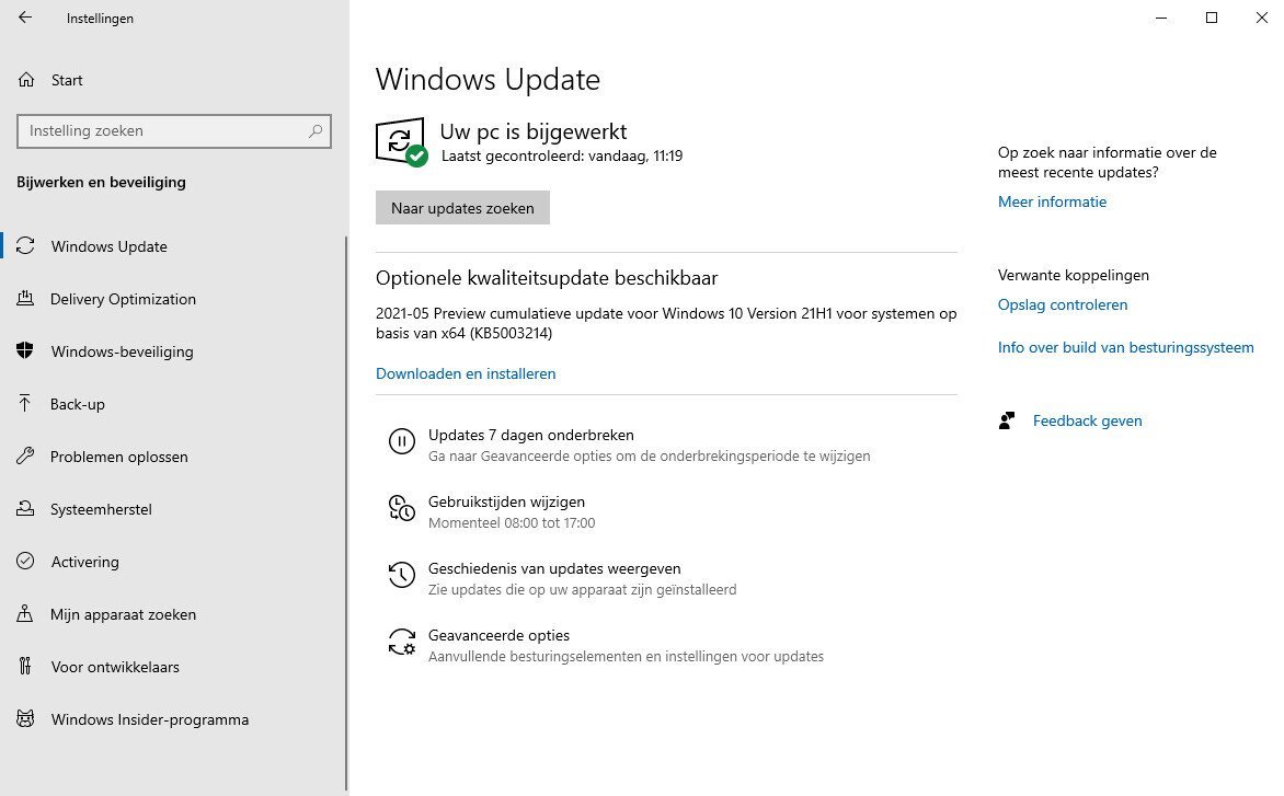 Belangrijke Update Kb5003214 Windows 10
