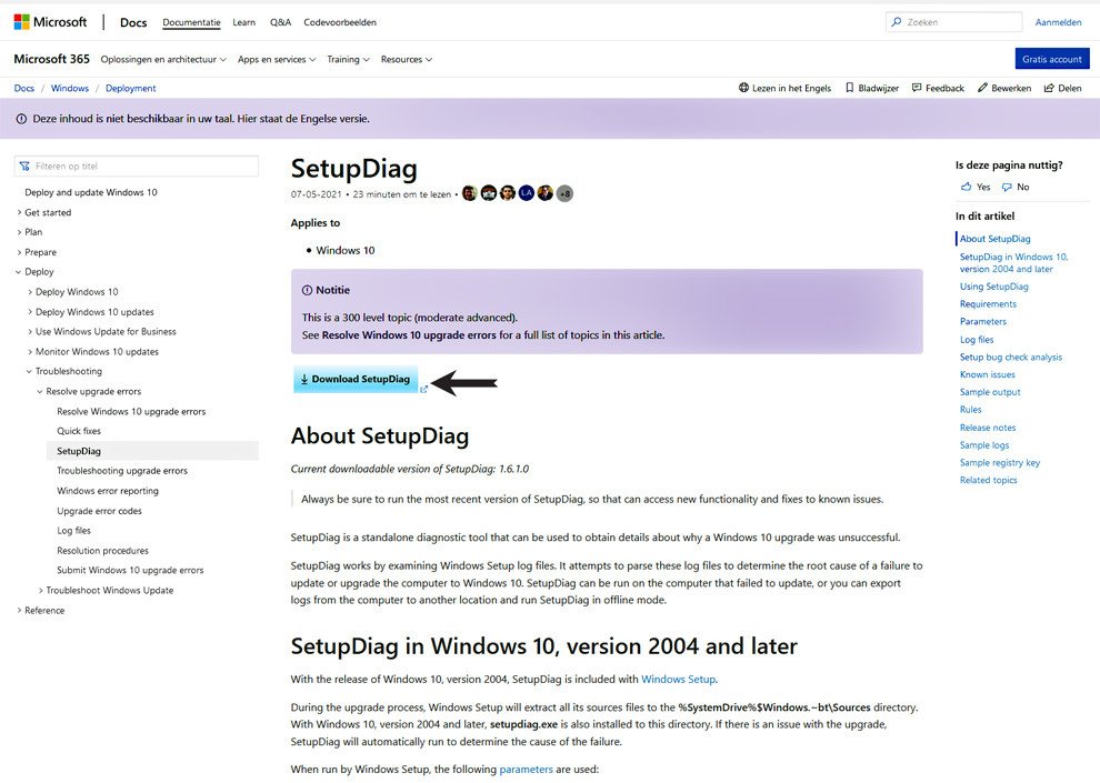 Zo Gebruikt U Setupdiag in Windows 10