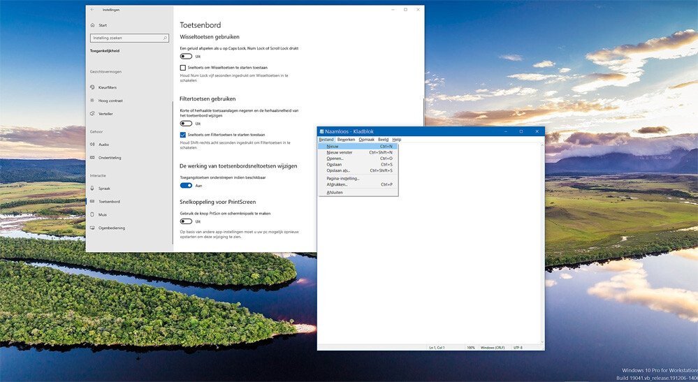 Toegangstoetsen in Windows 10 Onderstrepen