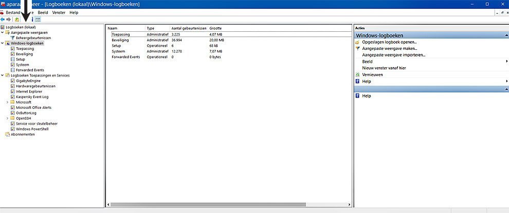 Gebruik Logboeken in Windows 10