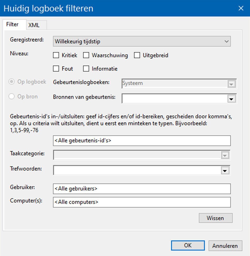 Gebruik Logboeken in Windows 10