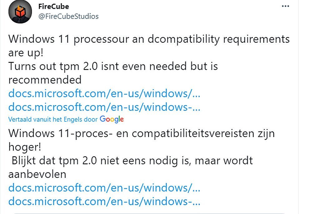 Heeft Windows 11 Toch Geen Tpm 20 Nodig