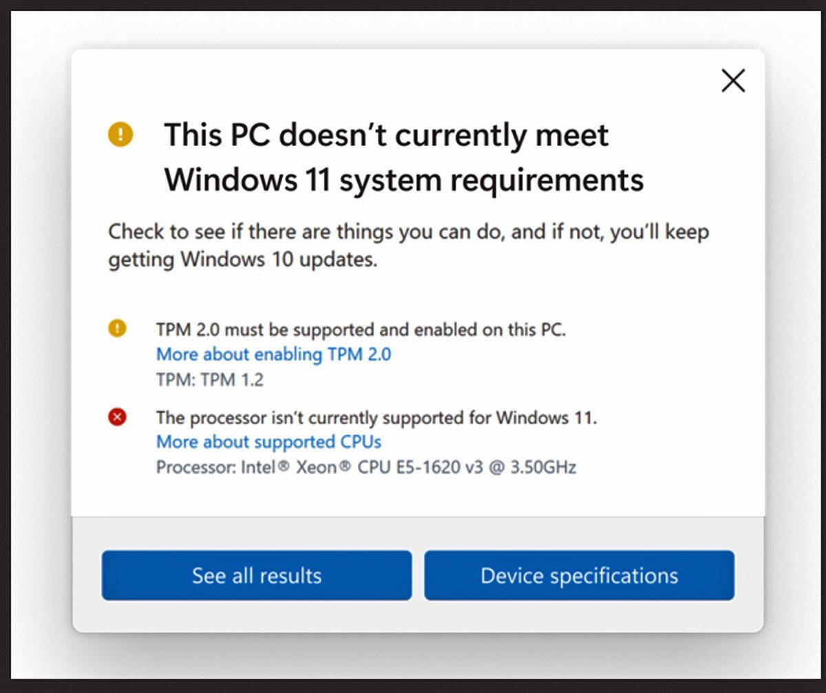 Mag een oude PC Windows 11 draaien