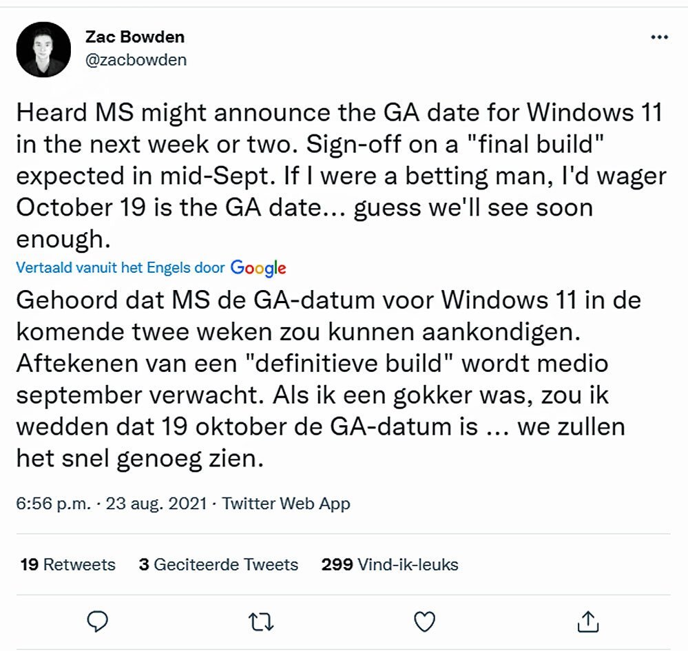 Releasedatum Windows 11 Binnenkort Bekent
