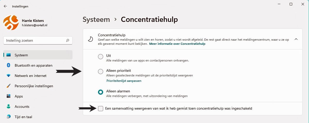 Gebruik Zo Concentratiehulp in Windows 11