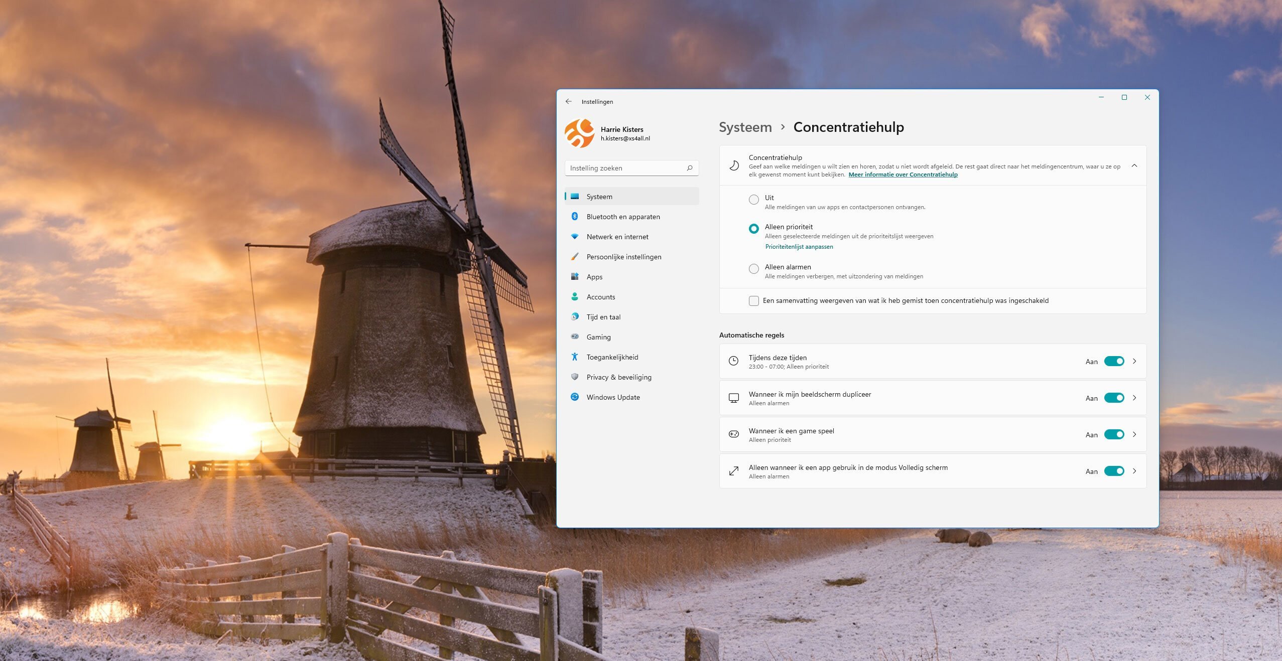 Gebruik Zo Concentratiehulp in Windows 11