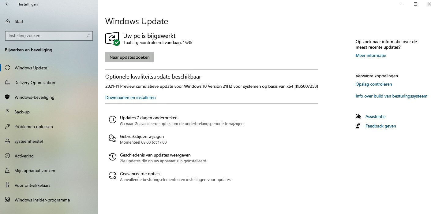 Windows 10 update KB5007253 uitgebracht | SoftwareGeeknl