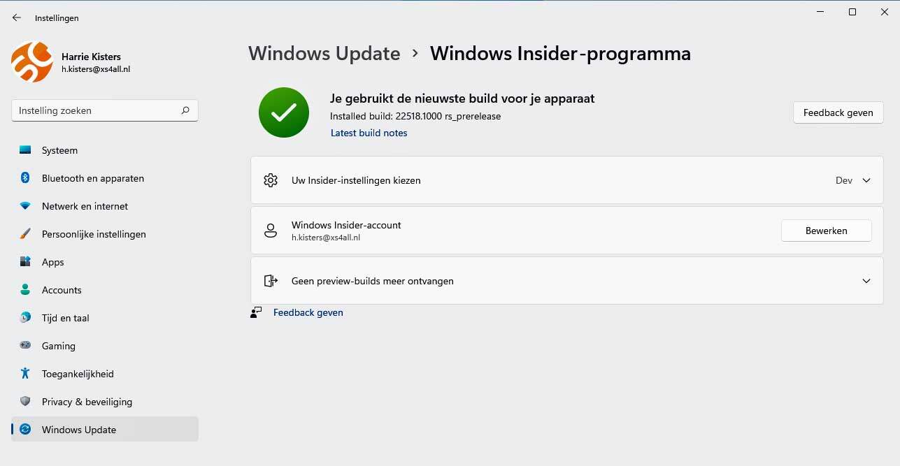 Windows 11 Build 22518 Preview Uitgerold