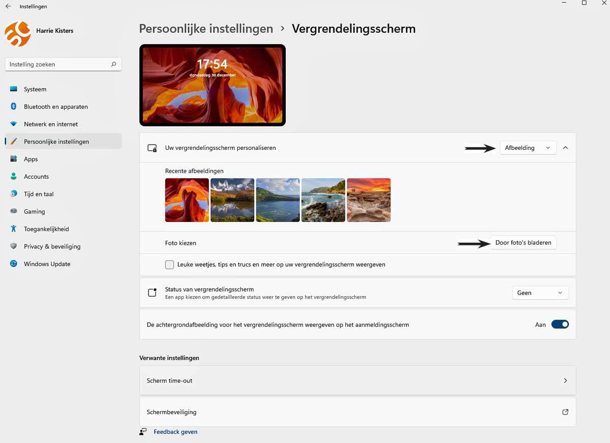 Vergrendelscherm Aanpassen in Windows 11