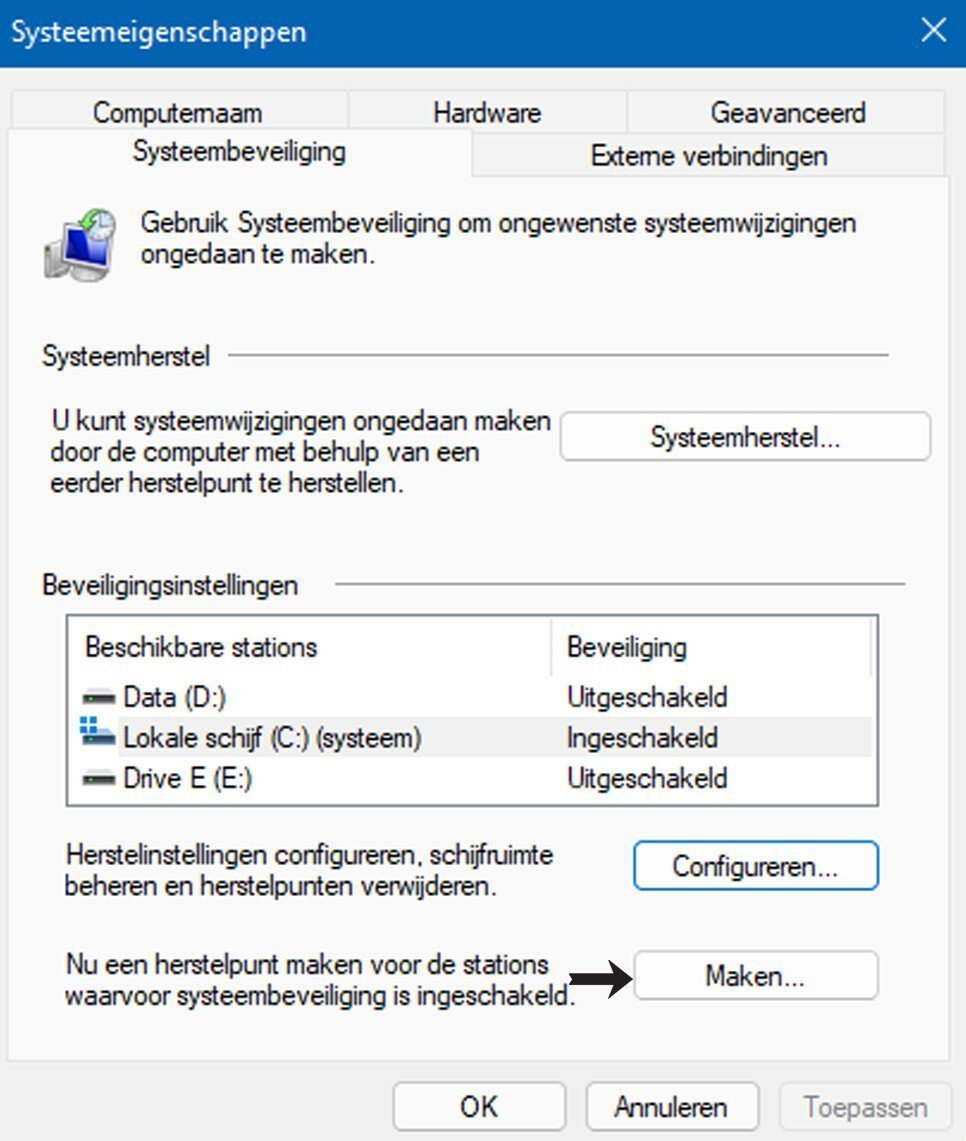 Systeemherstel Gebruiken in Windows 10