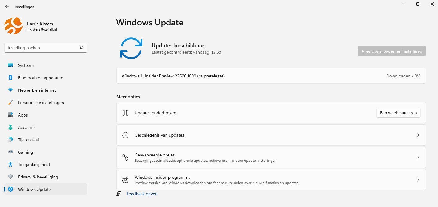 Windows 11 Build 22526 Uitgebracht