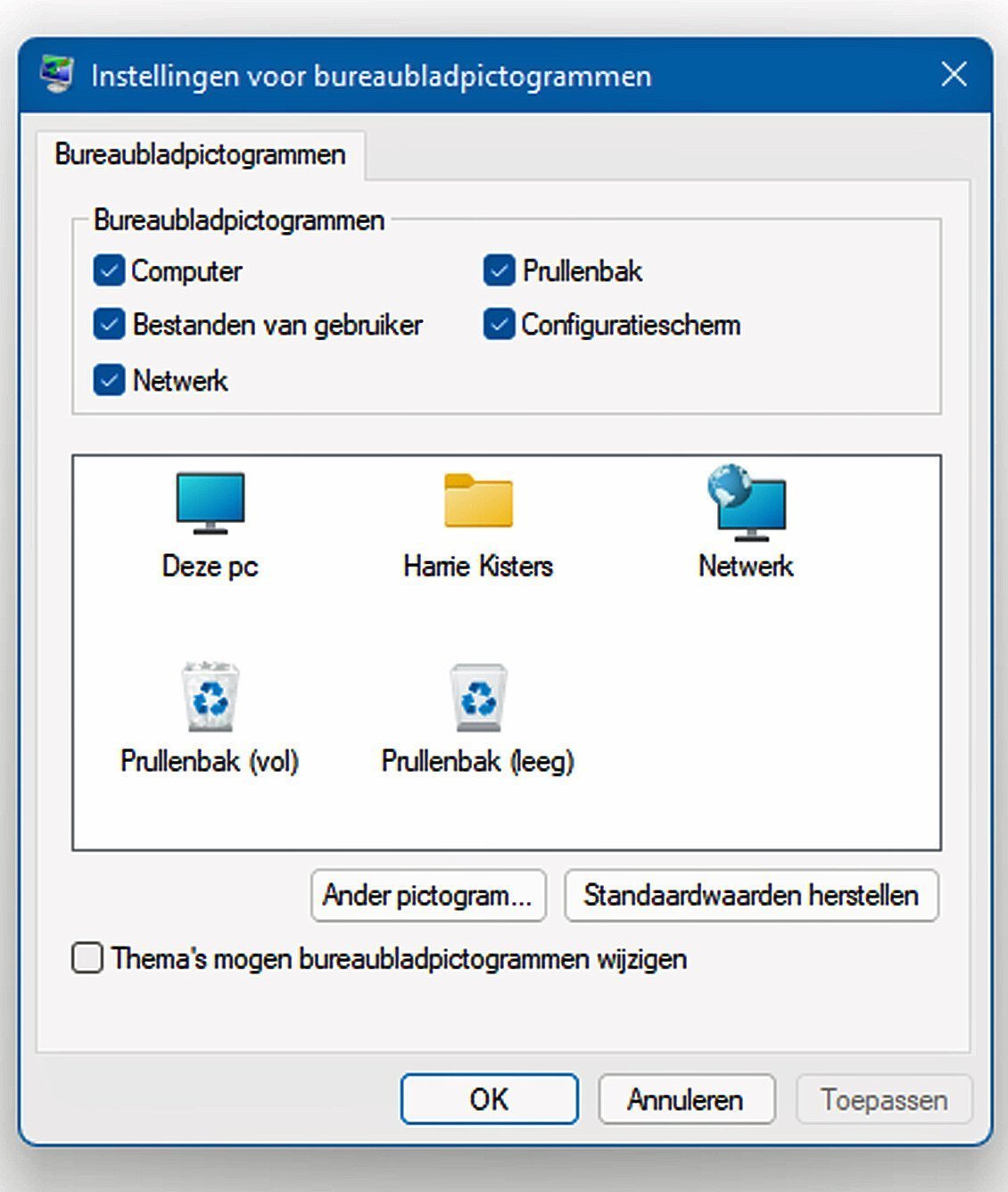 Zet Oude Pictogrammen Terug in Windows 11