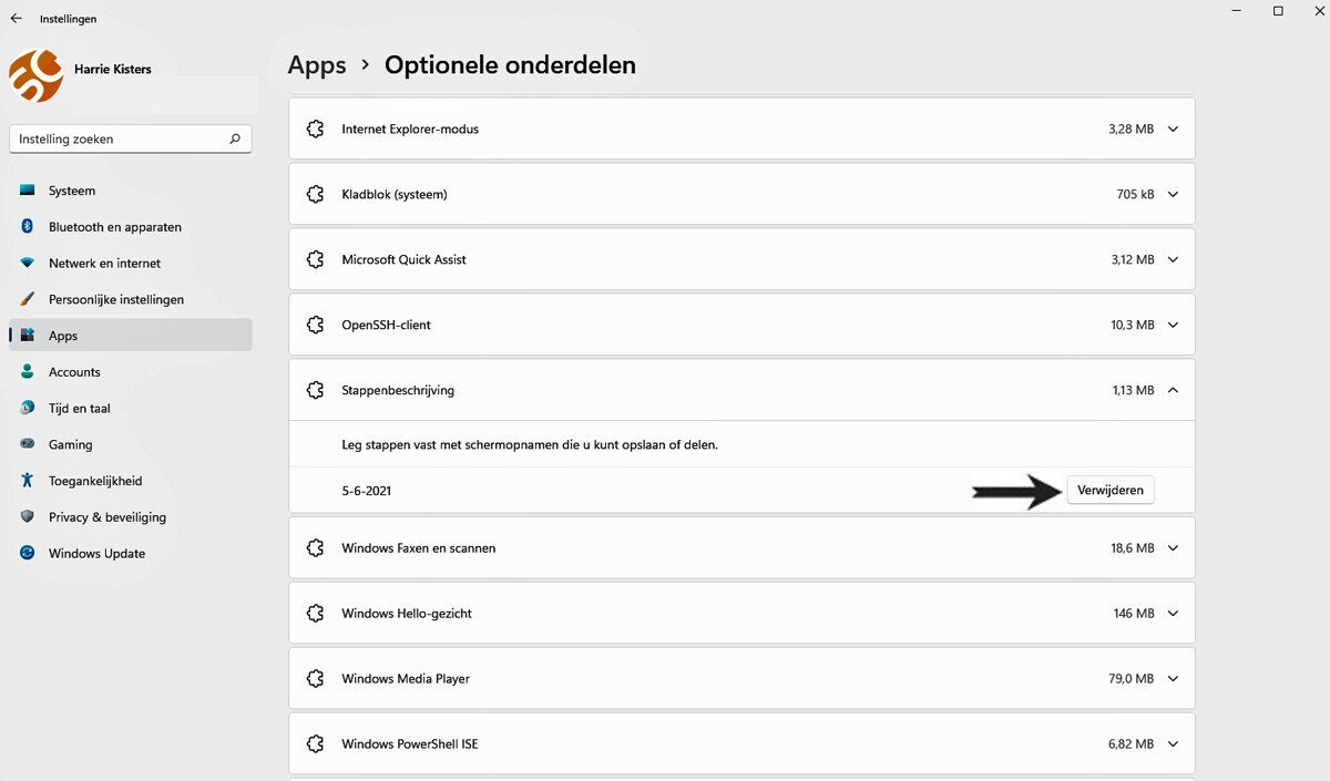 Optionele Onderdelen in Windows 11