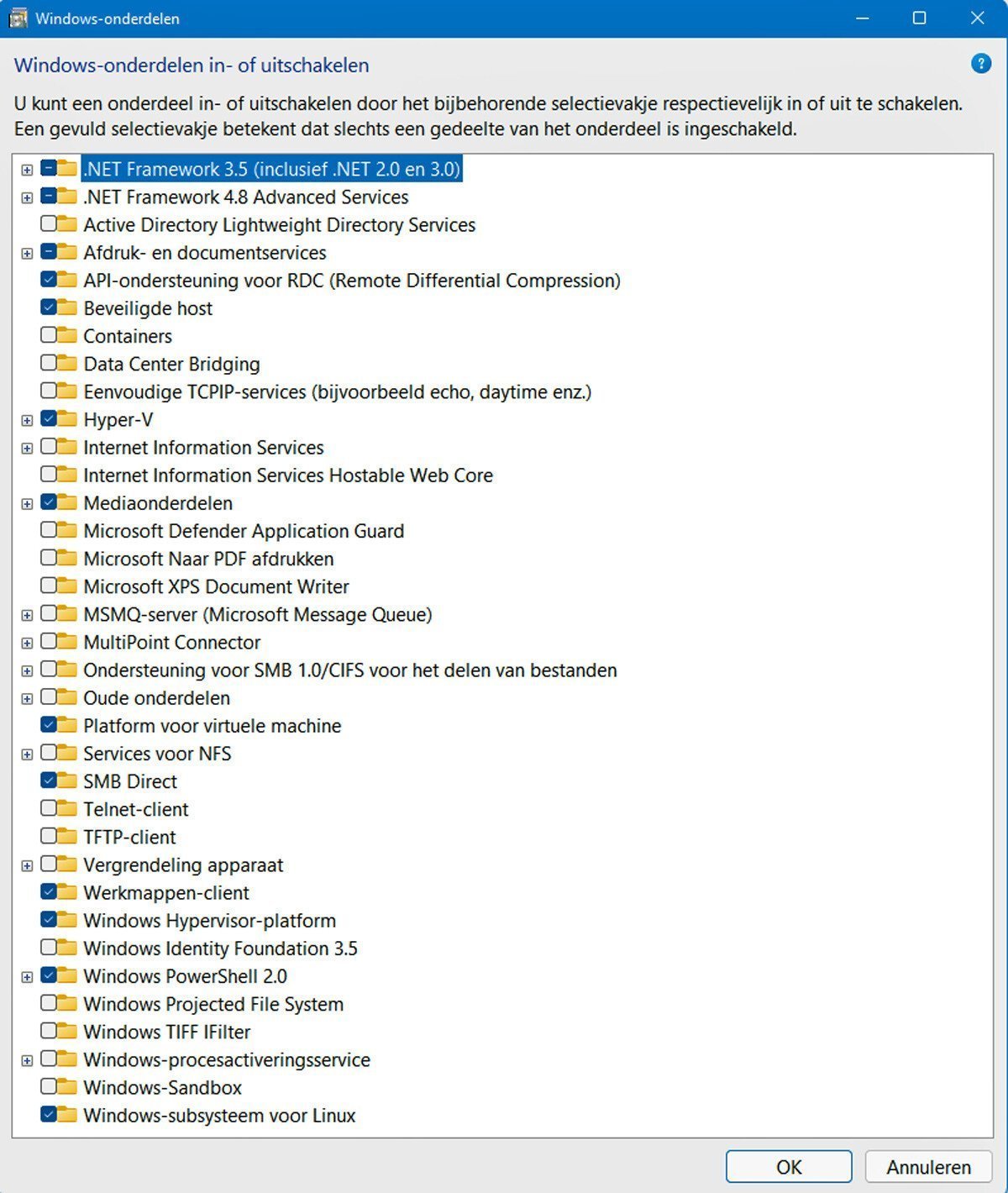 Optionele Onderdelen in Windows 11