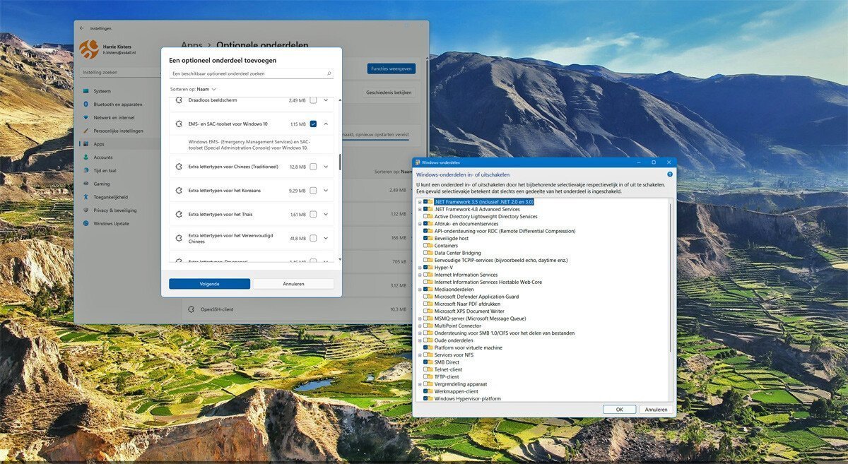 Optionele Onderdelen in Windows 11
