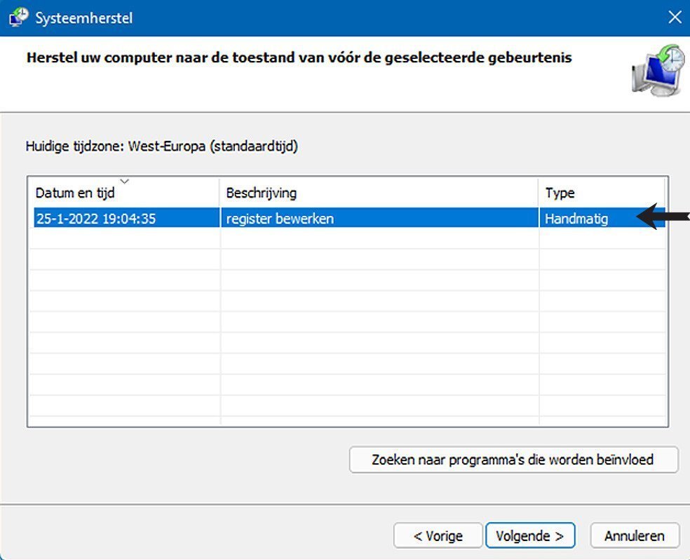 Gebruik Zo Systeemherstel in Windows 11