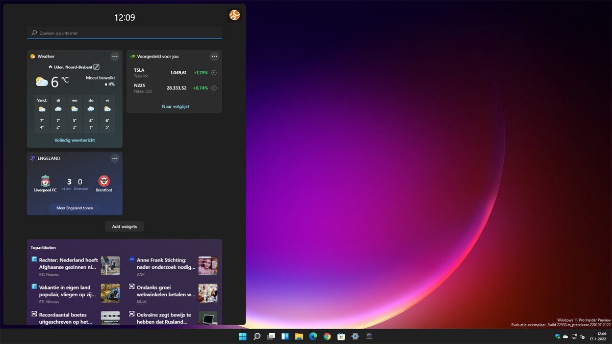 Grote Windows 11 22h2 Upgrade Widgets