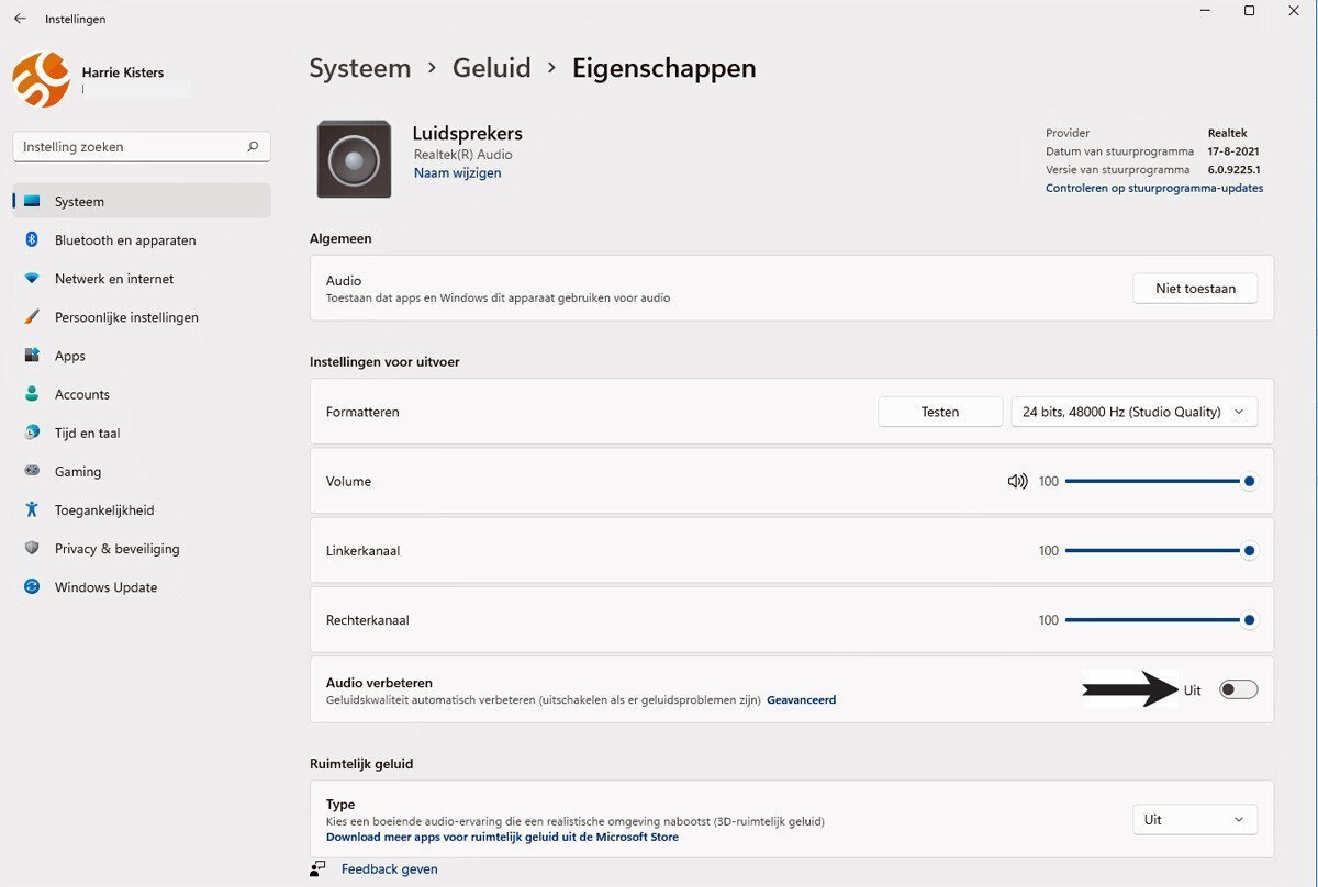 Beheer Geluidsinstellingen in Windows 11