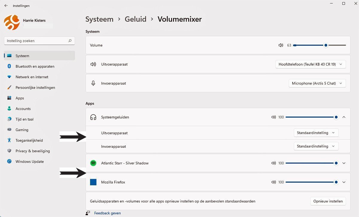 Beheer Geluidsinstellingen in Windows 11