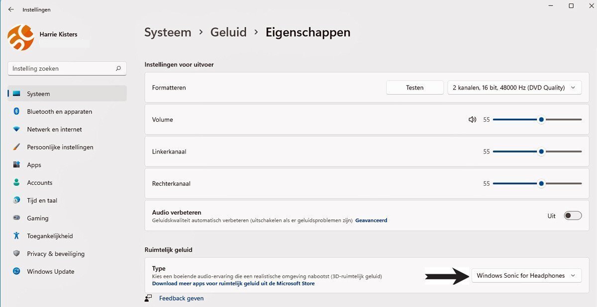 Beheer Geluidsinstellingen in Windows 11